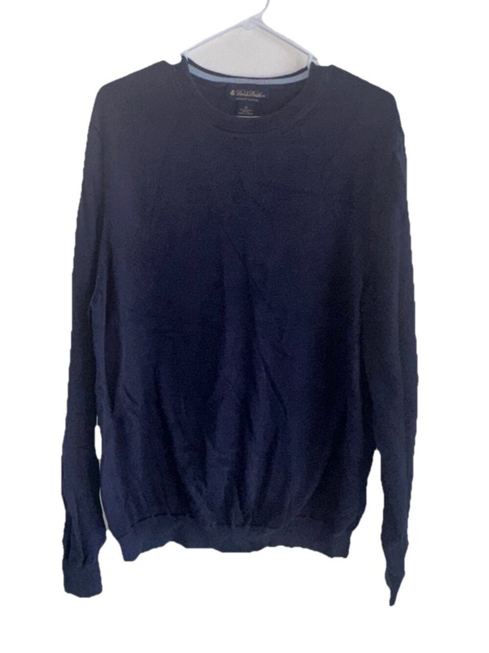 Brooks Brothers Mens Crewneck Supima Cotton Sweater Sz XL Navy Preppy Classic
